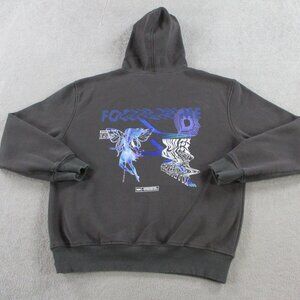 White Fox Hoodie Mens S/M Enter The Dream Charcoal Sweatshirt Pullover Graphic